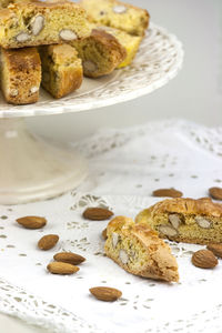 Homemade cake with almonds and peanuts