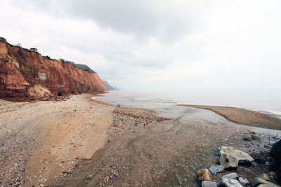 Scenic view of beach against sky