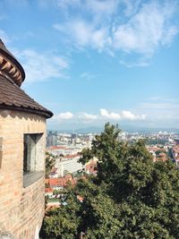 View of townscape against sky