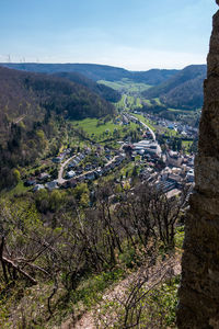 High angle view of landscape against sky