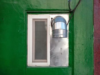 View of building through window