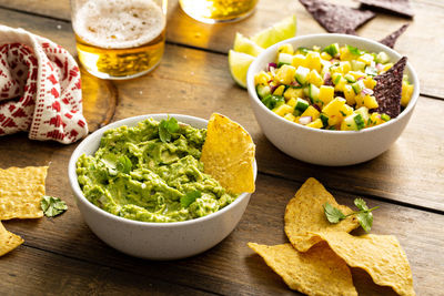 Close-up of food on table