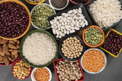 High angle view of various spices for sale
