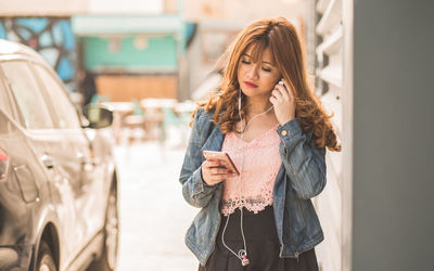 Young woman looking at camera