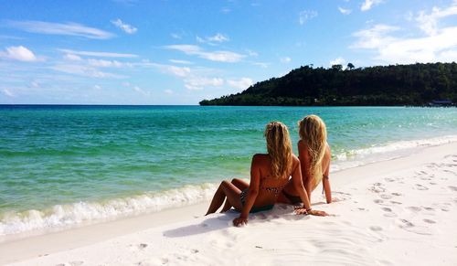 Scenic view of beach against sky