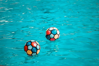 High angle view of ball in swimming pool