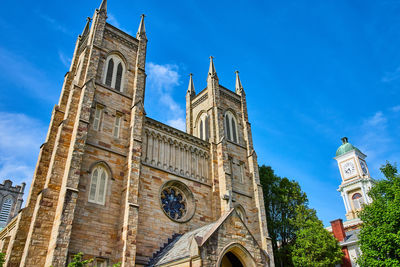 Low angle view of historic building against sky