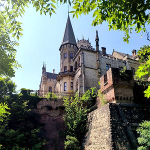Low angle view of historic building against sky
