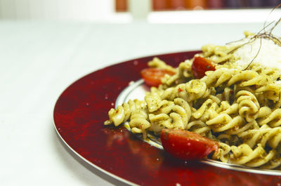 Close-up of served food