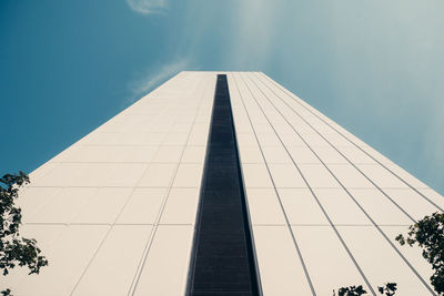 Low angle view of skyscraper against clear sky