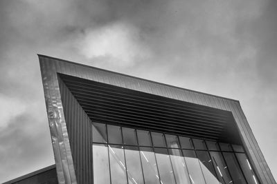 Low angle view of modern building against sky