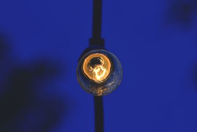 Low angle view of light bulb