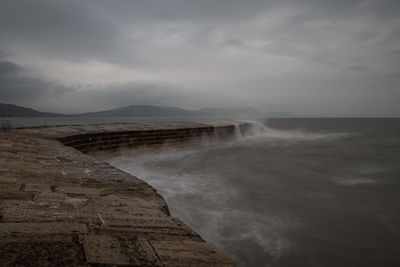 Long exposure of lyme regis pier in dorset