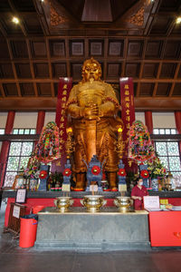 Statue in temple building