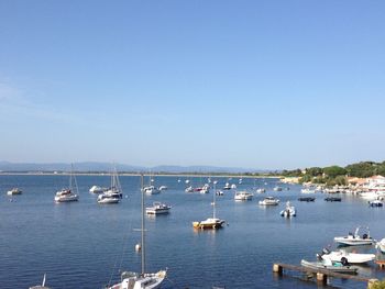 Boats in calm sea