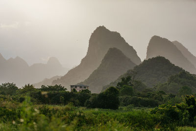 Scenic view of mountains against sky