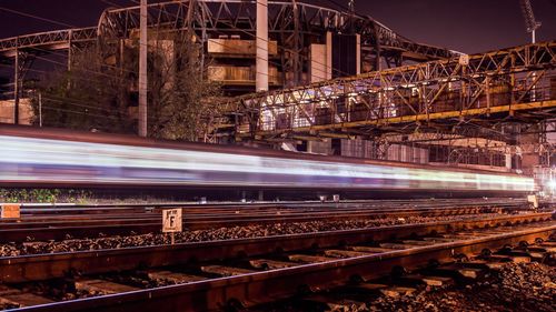 Light trails in city at night