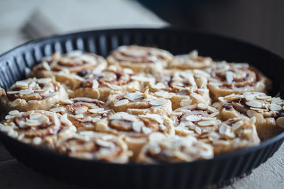 Close-up of cinnamon rolls