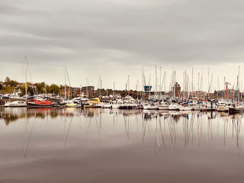 Boats in harbor