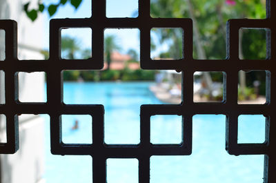 Close-up of window against sky