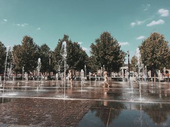 View of fountain in lake