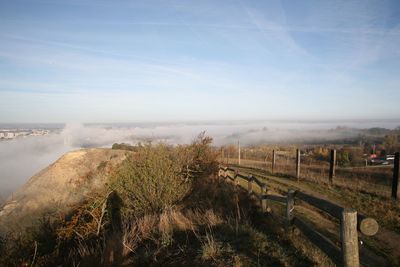 Panoramic view of landscape against sky.  over toulouse france 