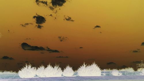 Scenic view of sea at sunset