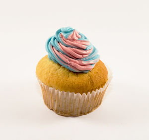 Close-up of cupcakes against white background