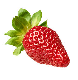 Close-up of strawberry against white background