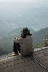 Man sitting at observation point