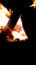 Close-up of bonfire at night