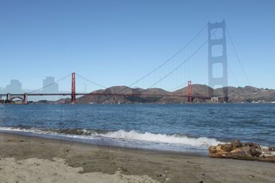 Suspension bridge over sea