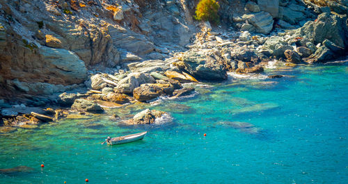 View of sailboat in sea