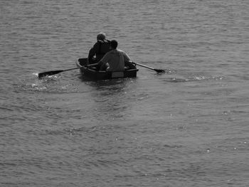 Boat sailing in sea