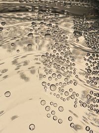 High angle view of bubbles in water