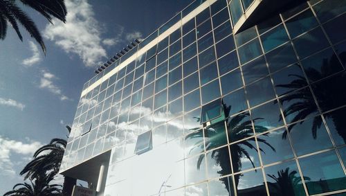 Low angle view of modern building against sky