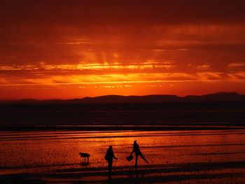 Last light over the west beach, lossiemouth, uk.