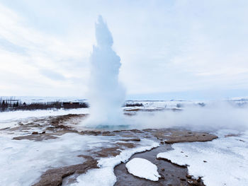 The genie of the strokkur geyser   
iceland