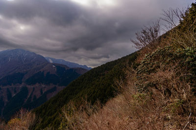 Scenic view of mountains against sky