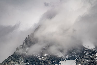 Scenic view of mountains against sky during winter