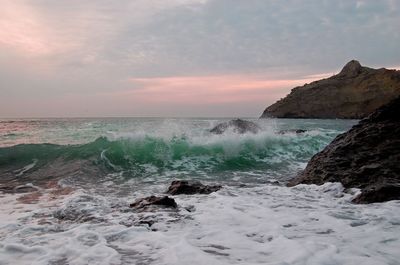 Scenic view of sea against sky during sunset. crimea, ukraine