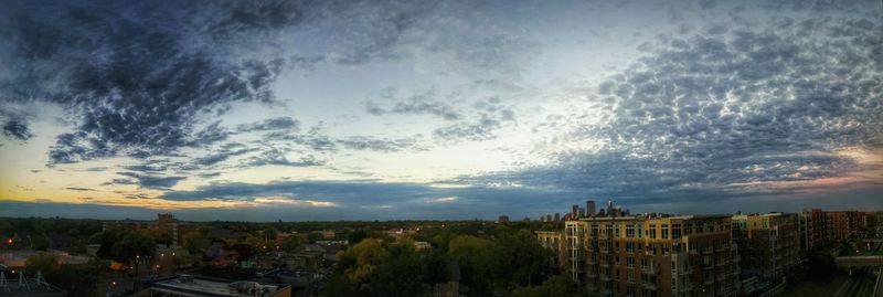 High angle view of cityscape against sky