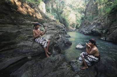 Children,collector,artist,children,river,rocks,