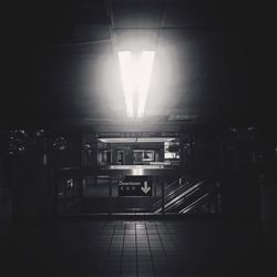 Interior of illuminated building