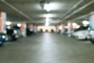 Defocused image of illuminated parking lot