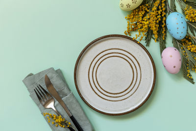 High angle view of food on white background