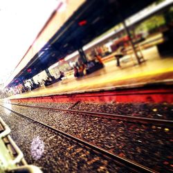 Train at railroad station platform