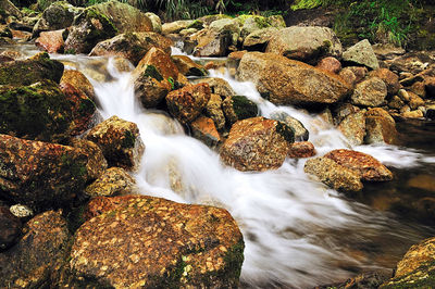 Scenic view of waterfall