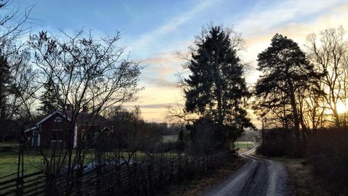 Road passing through field