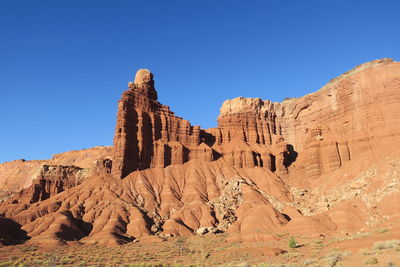 Low angle view of rock formation